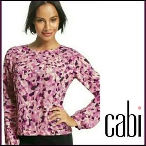 Cabi pink multicolored mozaic blouse